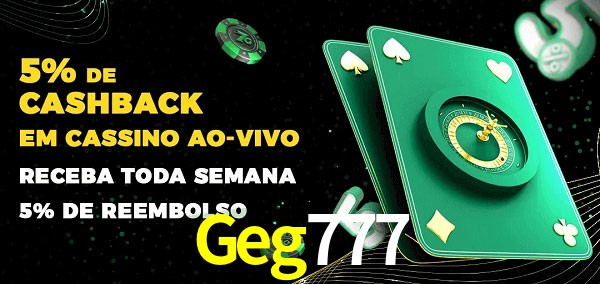 Promoções do cassino ao Vivo Geg777